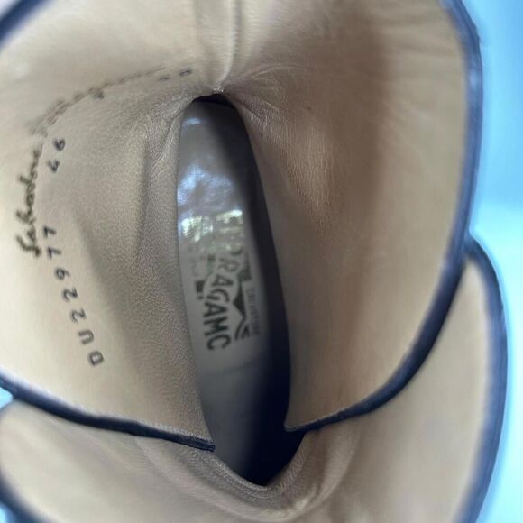 Salvatore Ferragamo Womens Leather Strappy Buckle Ankle Boots US 7 AA Dark Brown - Picture 9 of 10